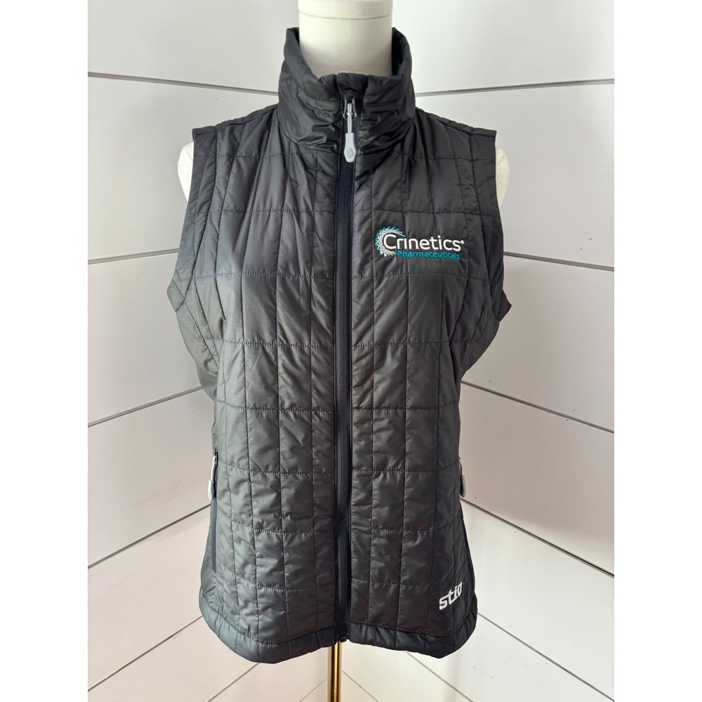 Stio Azura Insulated Vest Womens Small Black Gray Primaloft Quilted Gorpcore